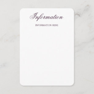 Classy Purple Check Pattern Wedding Info Card