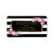 Classy Purple Floral Gold Black White Stripes
