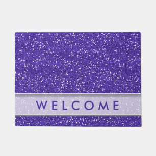 Classy Purple Glitter Look Welcome Doormat