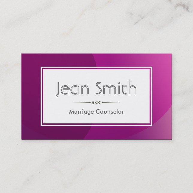 Classy Purple Marriage Counselling Business Card (Front)
