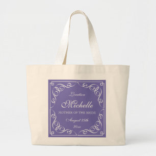 Classy purple mother of the bride wedding tote bag