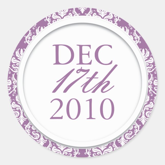 Classy Purple Wedding Stickers (Front)