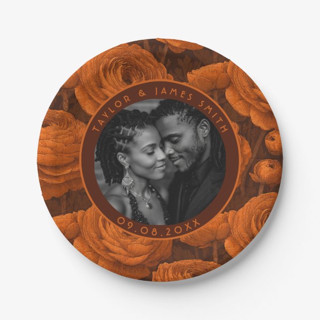 Classy Ranunculus Plates For Wedding After Party (Front)