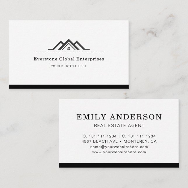 Classy Real Estate Agent Business  Card (Front/Back)