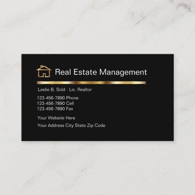 Classy Real Estate Agent Business Cards (Front)