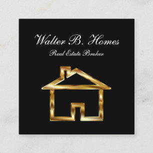 Classy Real Estate Broker Square Business Card