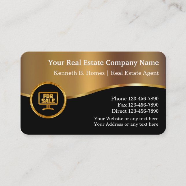 Classy Real Estate Business Cards (Front)