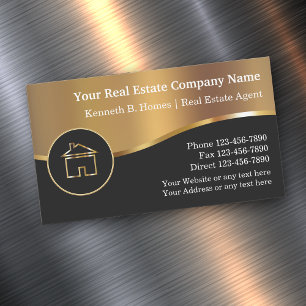 Classy Real Estate Industry Magnetic Business Card