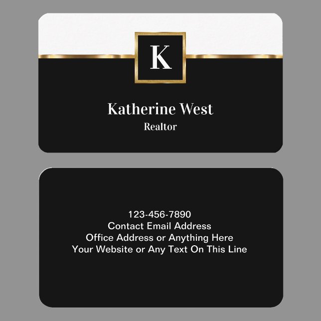 Classy Real Estate Monogram Business Cards (Creator Uploaded)