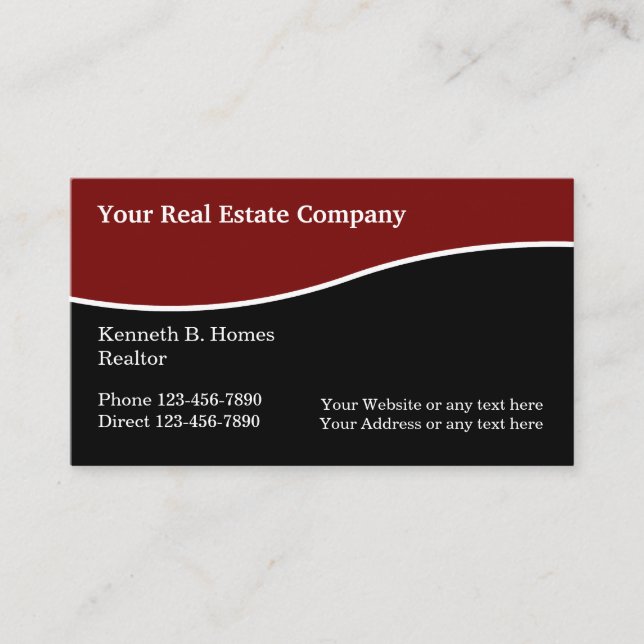 Classy Real Estate Professional Business Card (Front)
