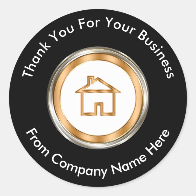 Classy Real Estate Thank You Classic Round Sticker (Front)