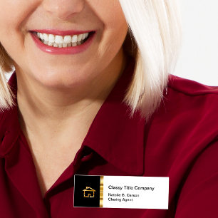 Classy Real Estate Title Company Staff Name Tag
