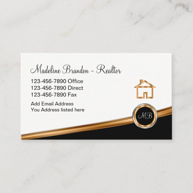 Classy Realtor Real Estate Theme Business Card (Front)