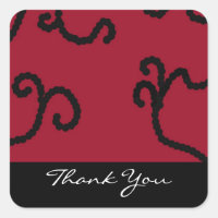 Classy Red and Black Beaded Thank You