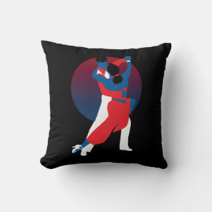 Classy Red and Blue Vector Art Tango dance Cushion