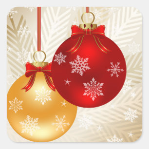 Classy Red and Gold ornaments Stickers