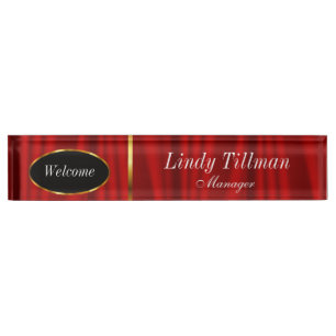 Classy Red and Gold   Personalise Nameplate