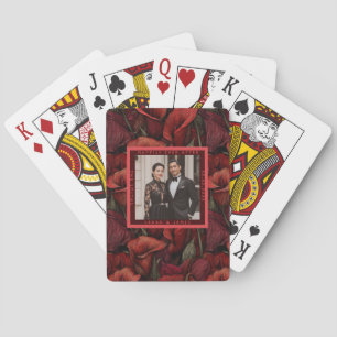 Classy Red Calla Lilies Garden Tropical Wedding Playing Cards