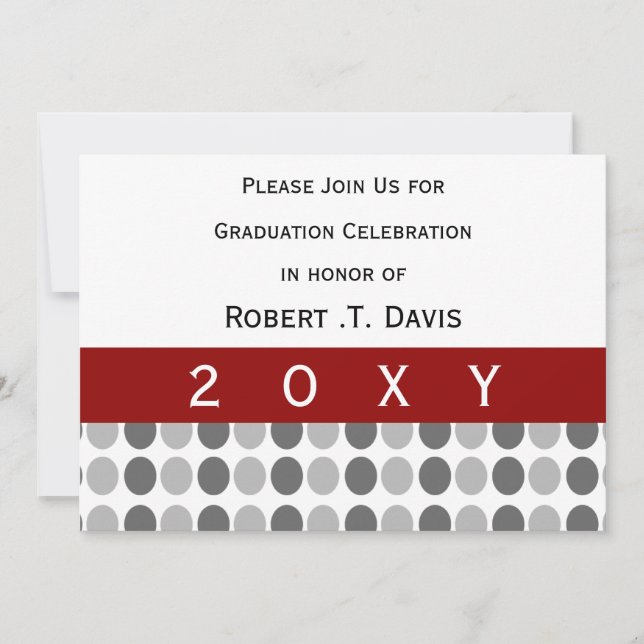 classy red Graduation party Invitation (Front)