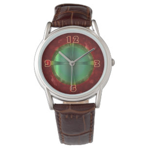 Classy Red Green Design >Men's Leather Watche Watch