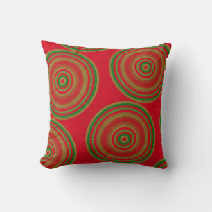 Classy Red Green Gold Dot Pattern Cushion