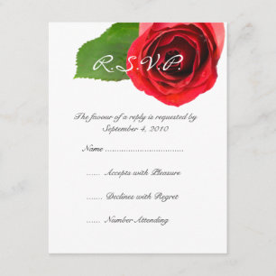 Classy Red Rose Wedding RSVP Card