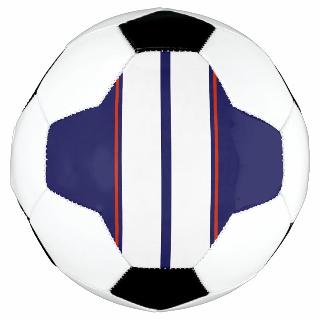 Classy Red, White, and Blue Racing Stripes Football (Front)