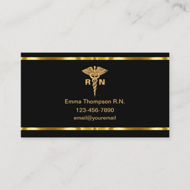 Classy Registered Nurse Medical Business Cards (Front)