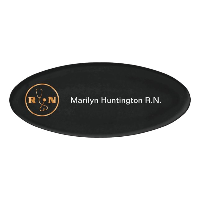 Classy Registered Nurse Medical Name Tag (Front)