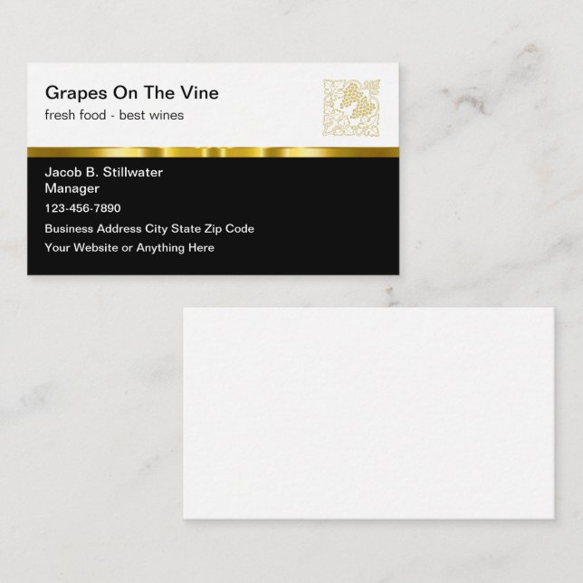 Classy Restaurant Theme Business Cards (Front/Back)