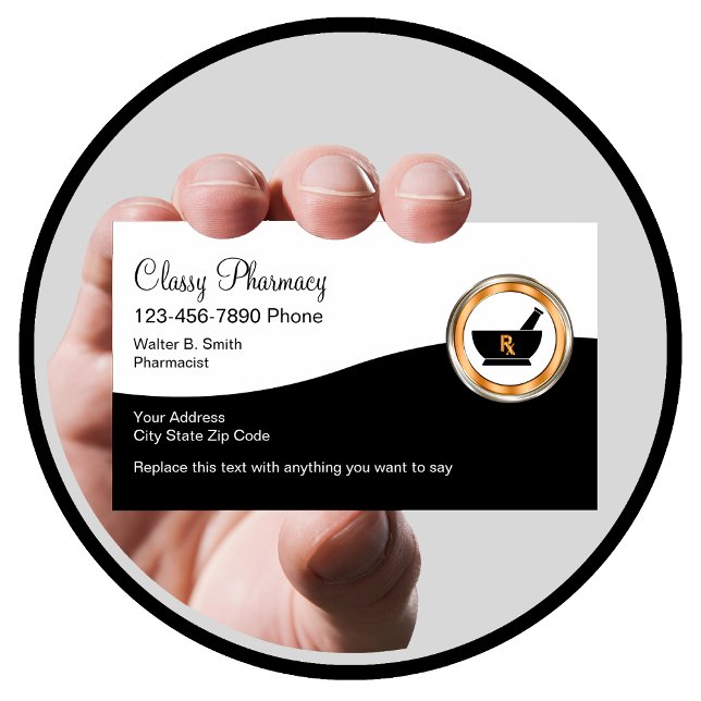 Classy Retail Pharmacy Business Card (Creator Uploaded)