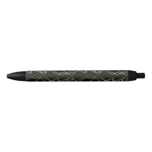 Classy Retro Design in Black and Gold  Ink Pen