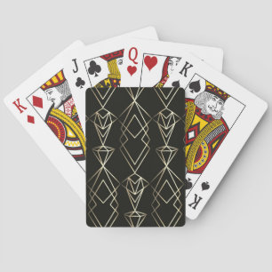 Classy Retro Design in Black and Gold  Playing Cards