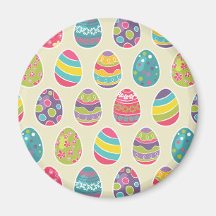 Classy Retro Easter Eggs Happy Easter Day Magnet