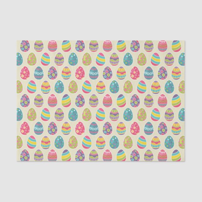 Classy Retro Easter Eggs Happy Easter Day Tissue Paper (Front)