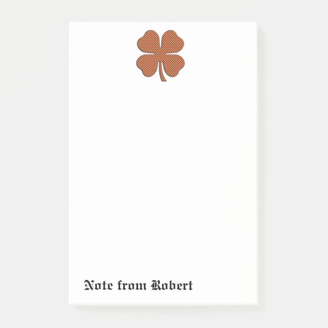 Classy retro Irish lucky shamrock Post-it Notes (Front)