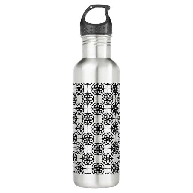 Classy Retro Vibe Geometric Pattern 710 Ml Water Bottle (Front)