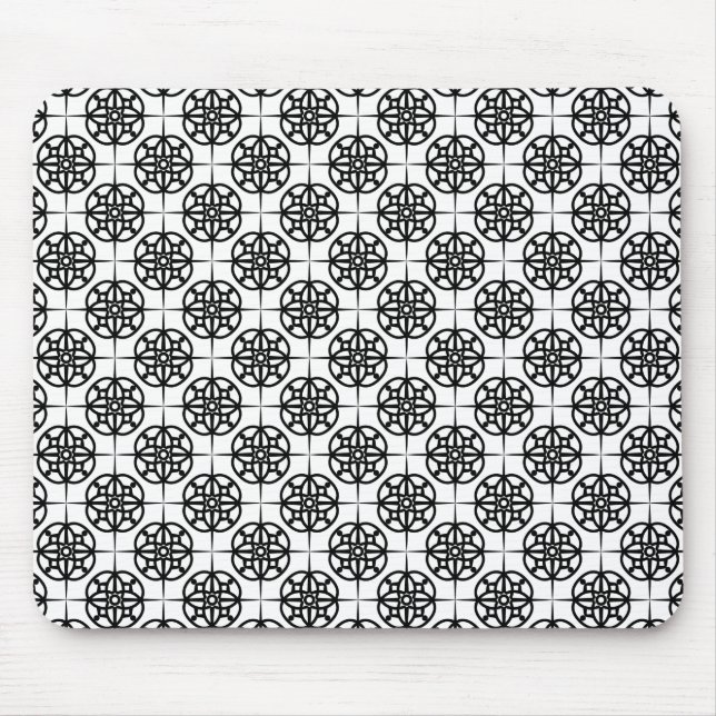 Classy Retro Vibe Geometric Pattern Mouse Mat (Front)