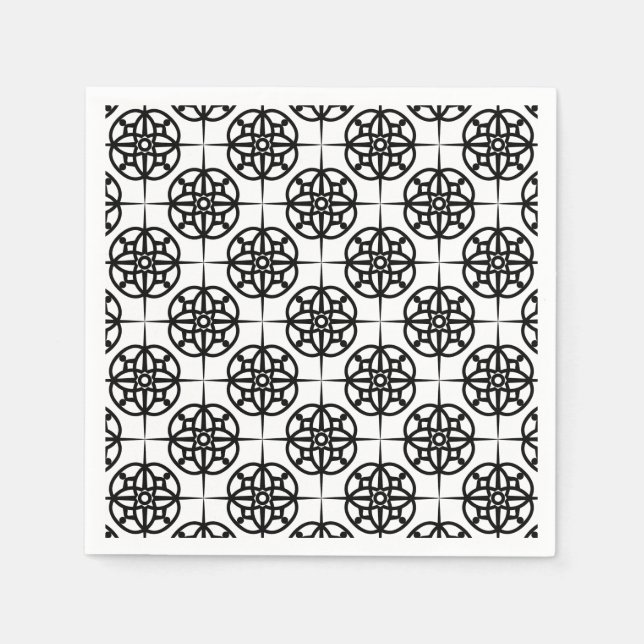 Classy Retro Vibe Geometric Pattern Napkin (Front)