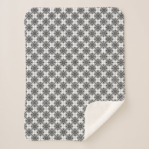 Classy Retro Vibe Geometric Pattern Sherpa Blanket