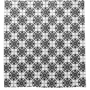 Classy Retro Vibe Geometric Pattern Shower Curtain