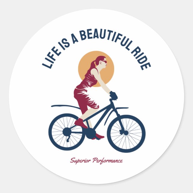 Classy Rider - Life is a Beautiful Ride Classic Round Sticker (Front)