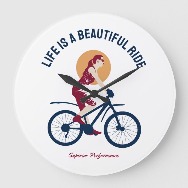 Classy Rider - Life is a Beautiful Ride Large Clock (Front)
