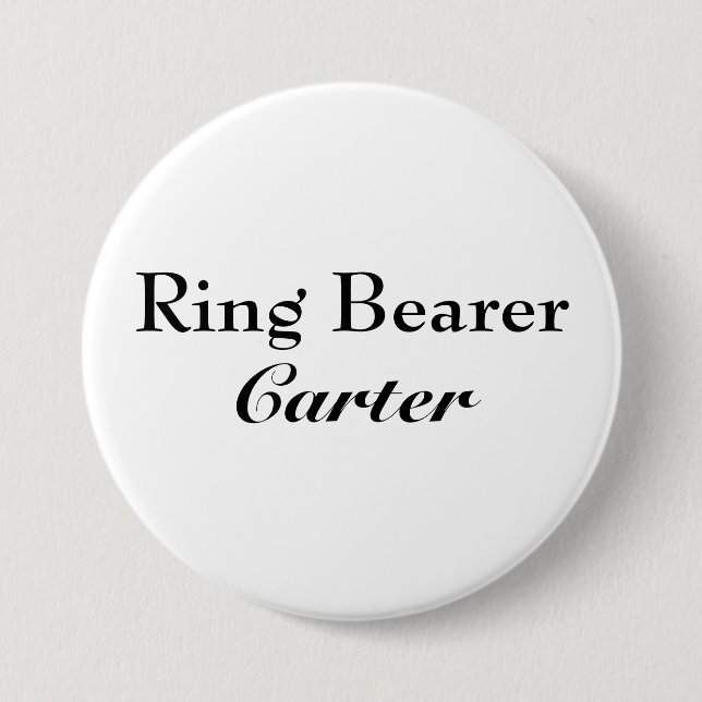 Classy Ring Bearer Button (Front)