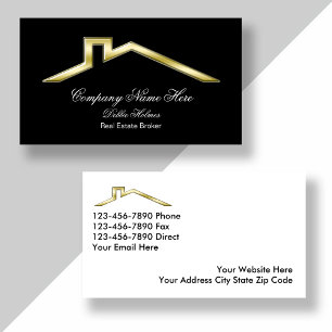 Classy Roof Real Estate Business Cards