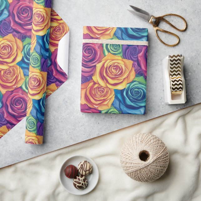 Classy Rose Flower Vintage Wrapping Paper (Crafts)