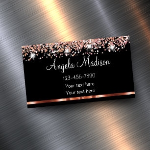 Classy Rose Gold Beauty Magnetic Business Card