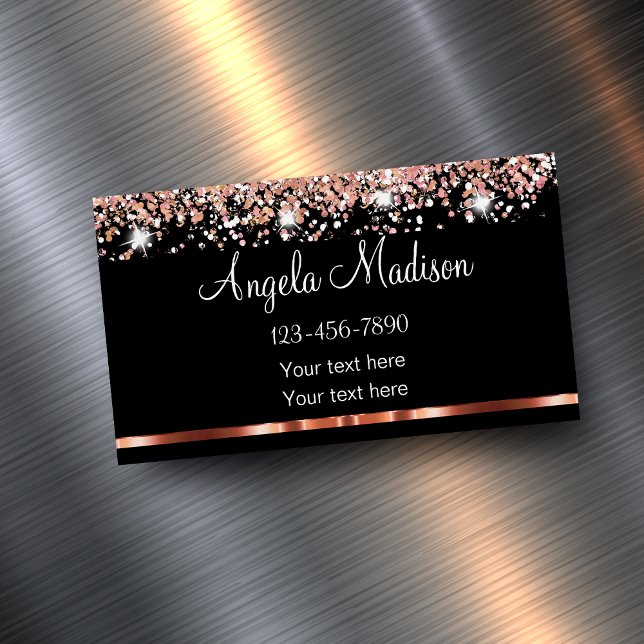 Classy Rose Gold Beauty Magnetic Business Card (Creator Uploaded)
