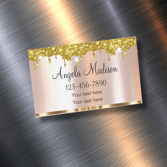 Classy Rose Gold Elegant Beauty Magnetic Business Card (Creator Uploaded)