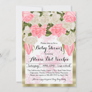 Classy Rose Theme Baby Shower Invitation